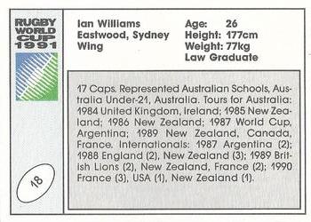 1991 Regina Rugby World Cup #18 Ian Williams Back